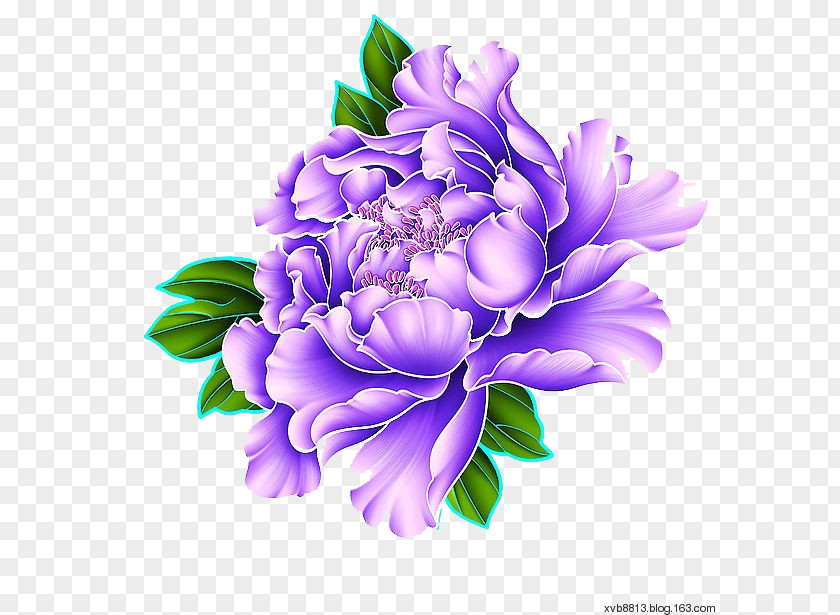 Peony Tattoo Colored Flower Sticker Mehndi PNG
