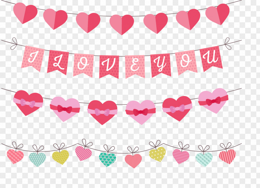 Vector Love Banner Creative Wedding Valentines Day Heart Clip Art PNG
