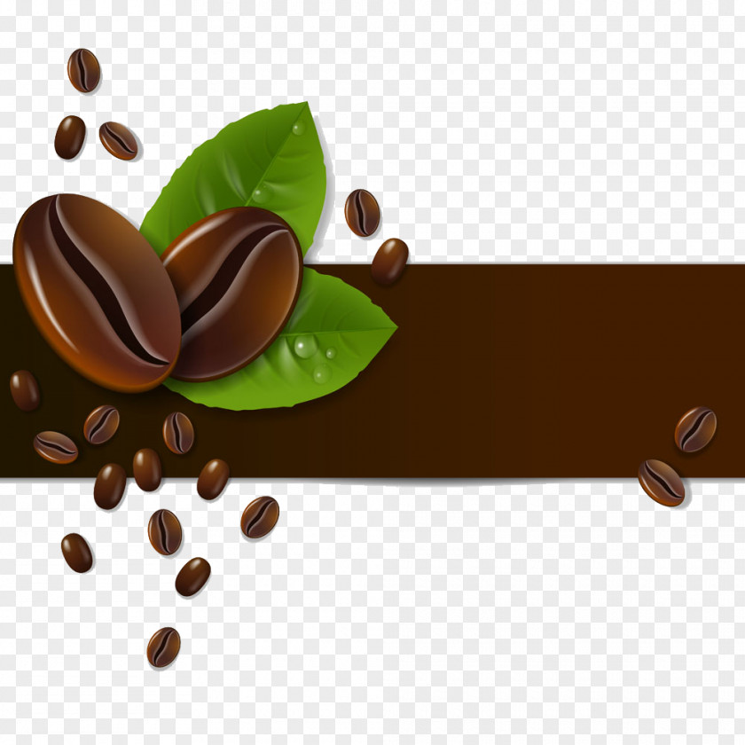 Coffee Beans And Green Leaves Bean Espresso Tea PNG