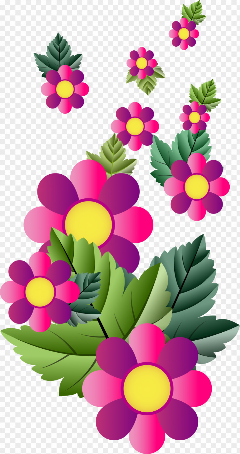 Cut Flowers Magenta Floral Flower Background PNG