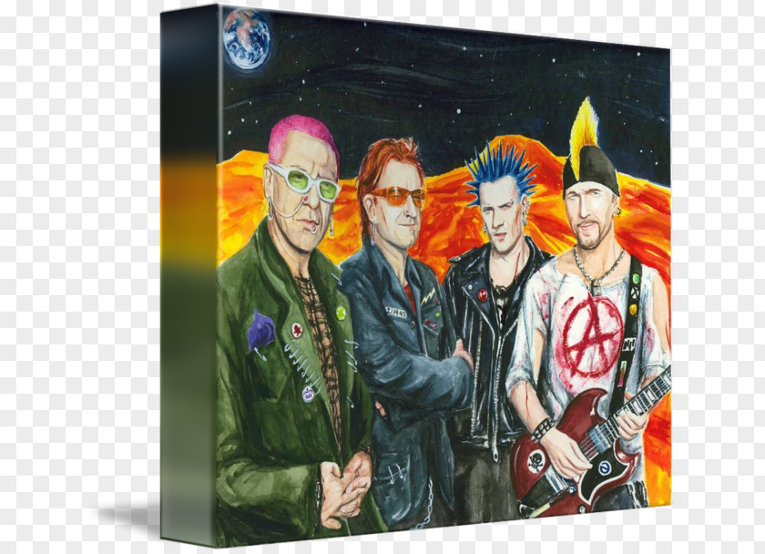 PUNK ROCK Painting Gallery Wrap Modern Art Canvas PNG