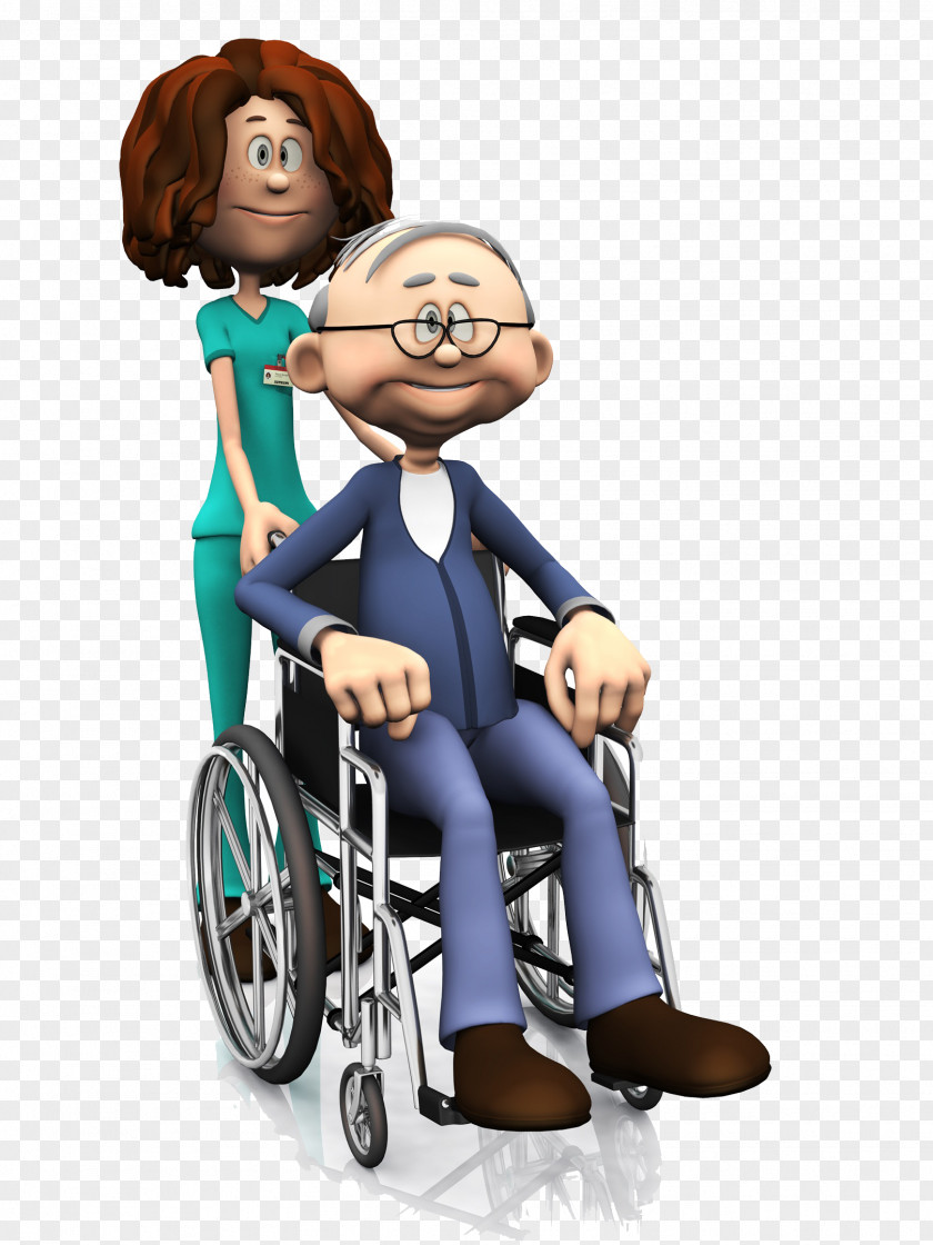 Pushing An Old Man In A Wheelchair Cartoon Stock Illustration Photography PNG