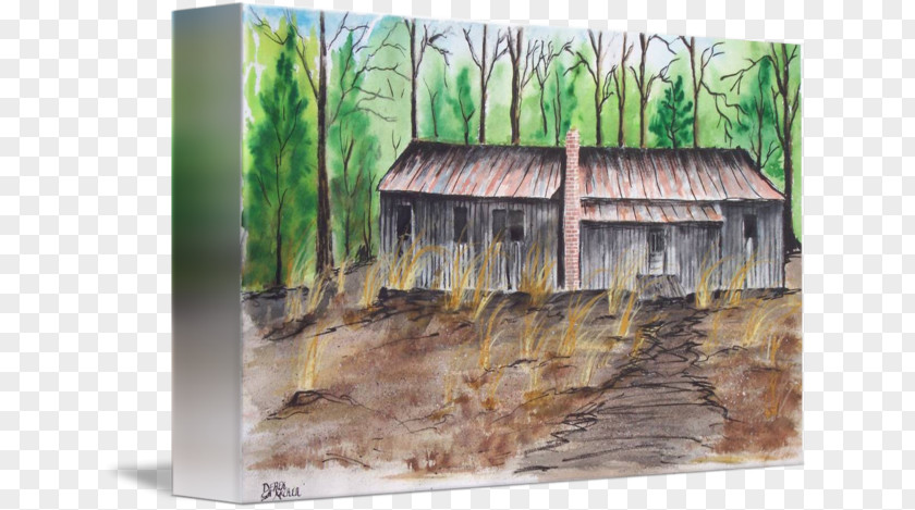 Watercolor Painting House Barn PNG