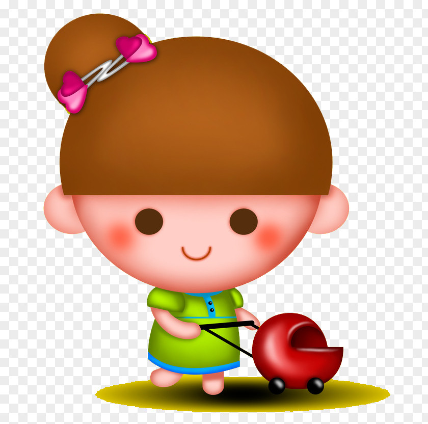 Push The Child Of Car Cartoon Avatar PNG