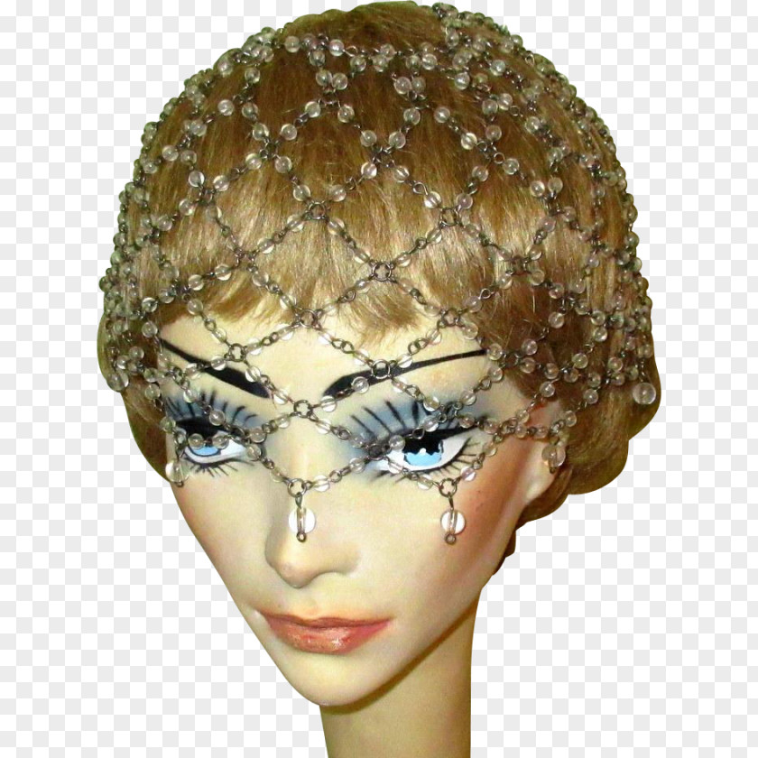 Gold Beads Headgear Wig Headpiece Cap Hat PNG