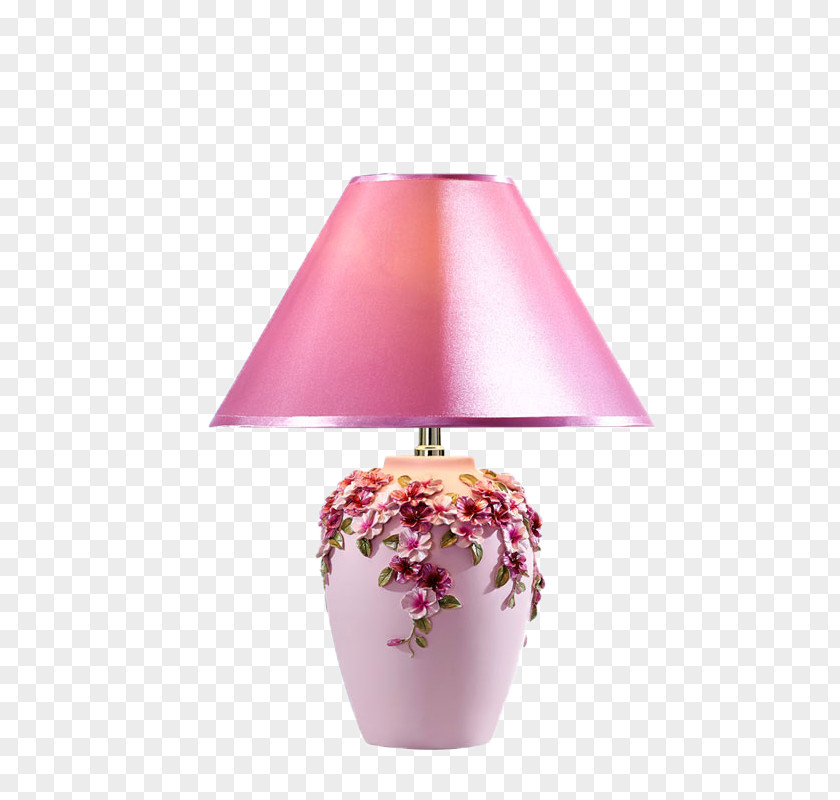 Pink Table Lamp Nightstand Lampe De Bureau Light Fixture PNG