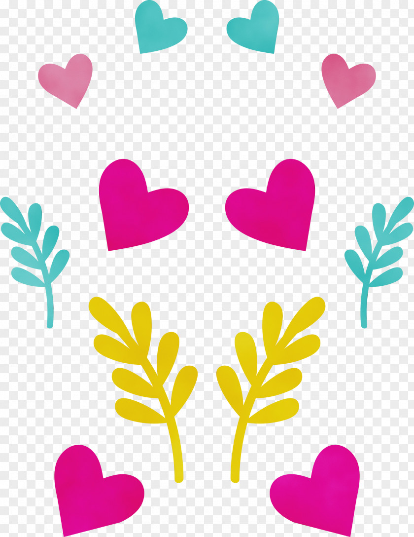 Petal Flower Heart Line M-095 PNG