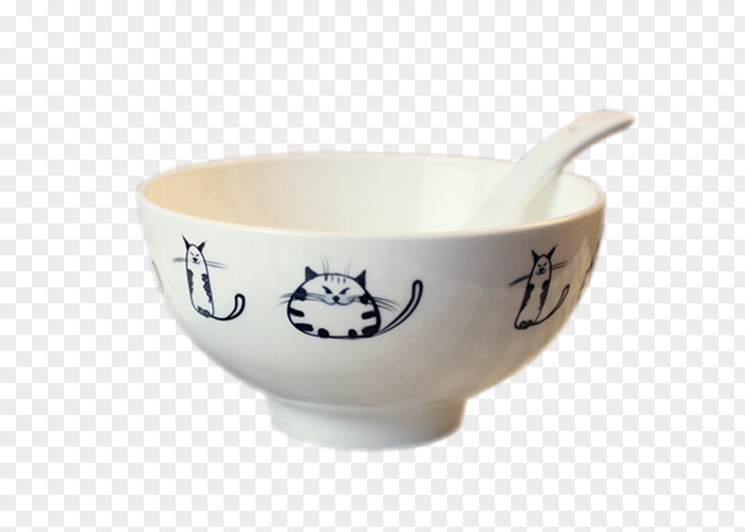 Soup Bowl Cat Spoon Ceramic Saucer PNG