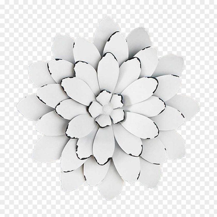 White Flower Wall Decal Metal Floral Design PNG