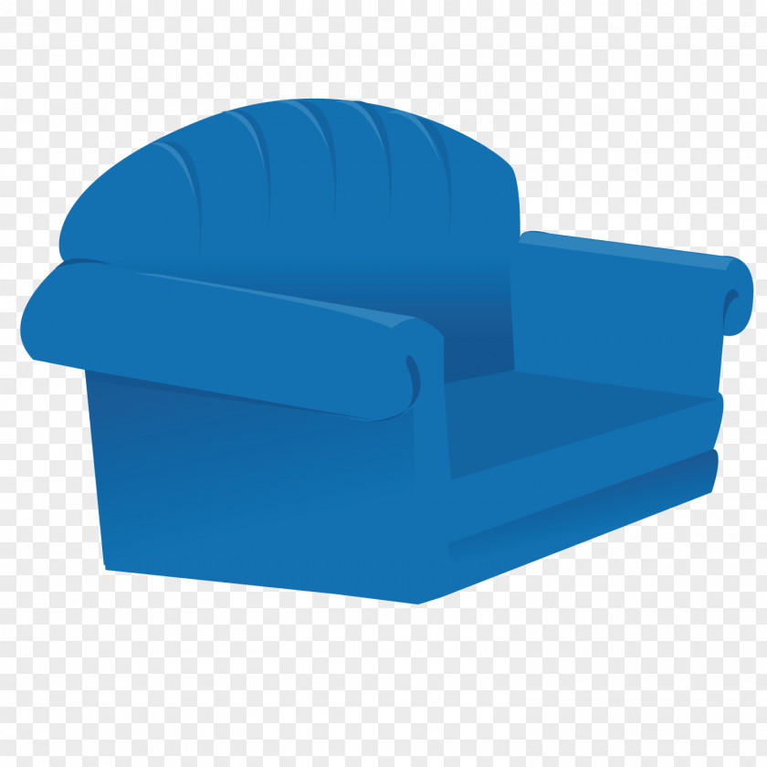 Blue Sofa Chair Couch Angle PNG