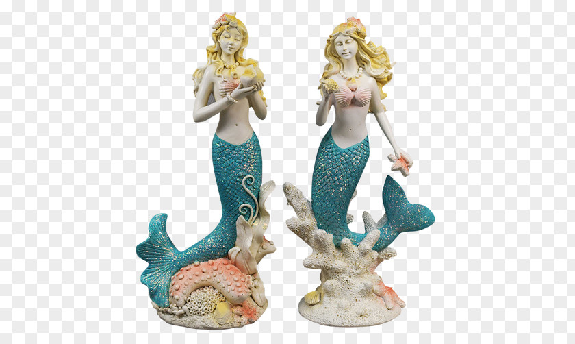 Seashells Mermaid Legendary Creature Figurine Sea Creations Seahorse PNG