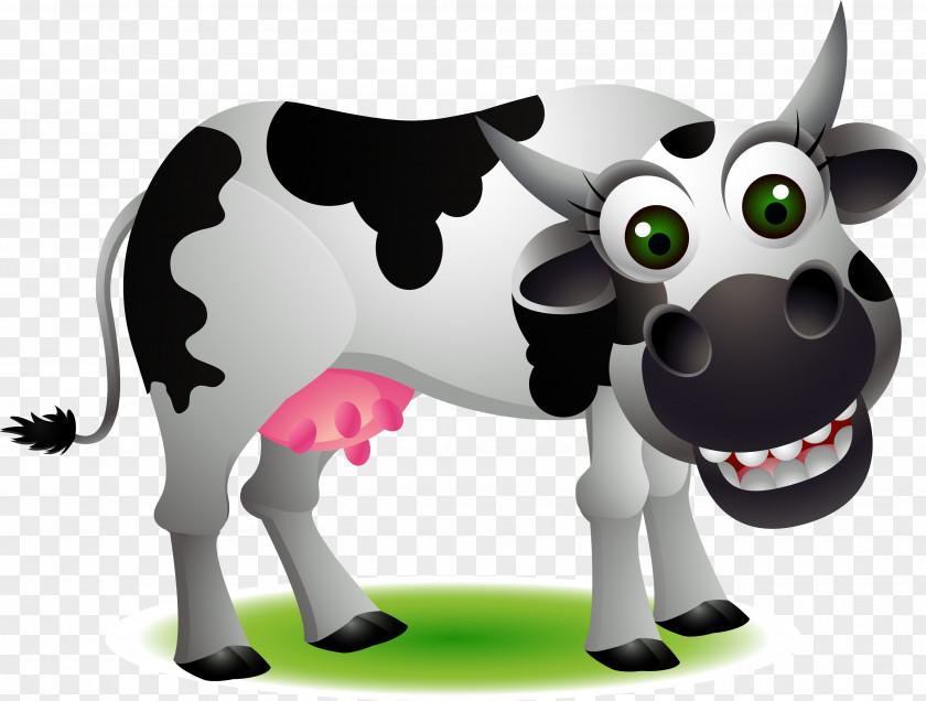 Creative Cow Cartoon Holstein Friesian Cattle Jersey Drawing Illustration PNG