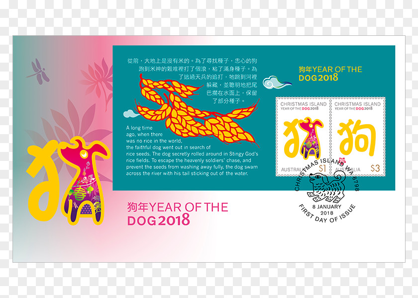 Dog Comes To Pay New Year's Call! Chinese Zodiac Postage Stamps Australia Year PNG