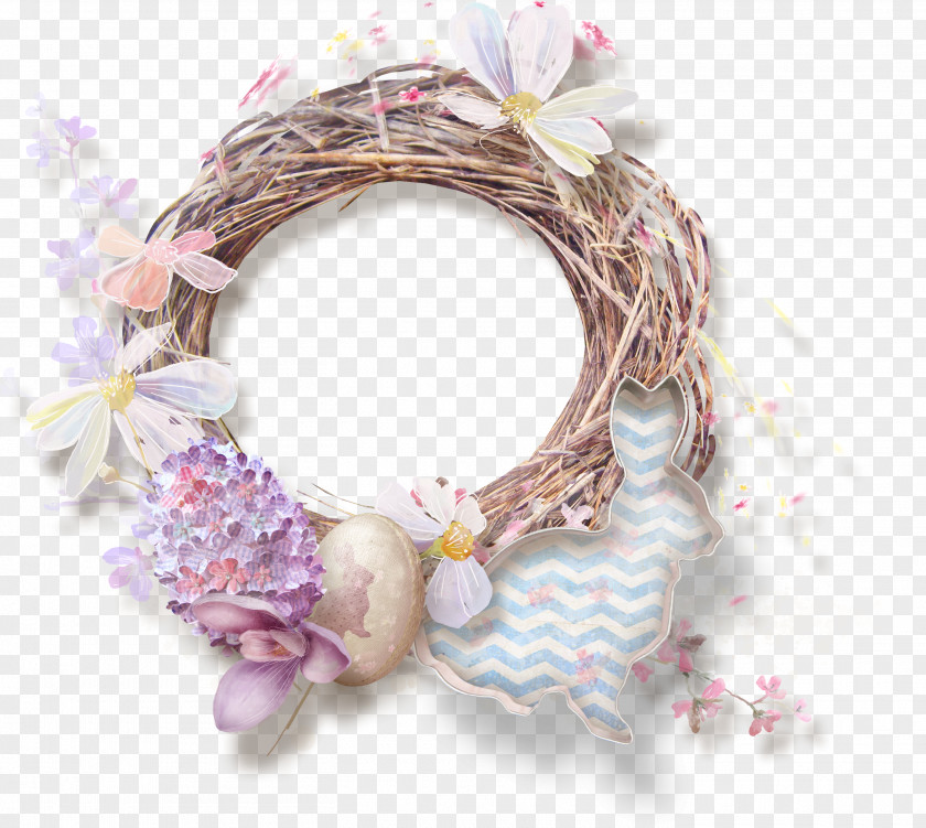 Flowers Decorative Twigs Ring Clip Art PNG