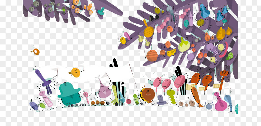 Insects Gathering Insect Cartoon Illustration PNG