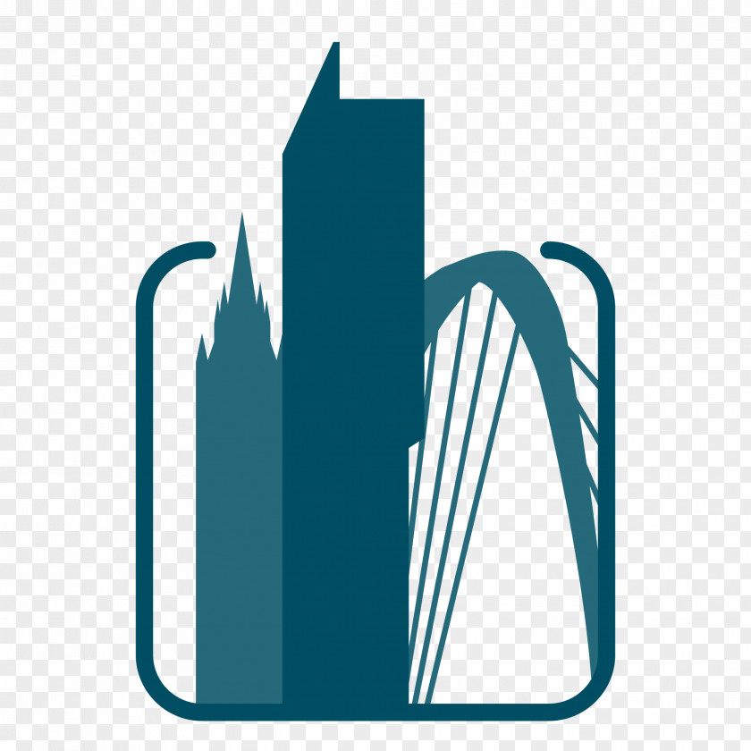Skyline City Turquoise Aqua Human Settlement Logo Line PNG