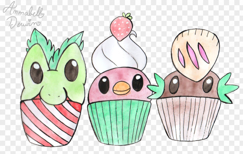 Watercolor Cupcake Food Baking Clip Art PNG