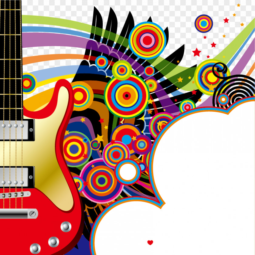 Background Music PNG music , colorful material wings guitar music, red electric illustration clipart PNG