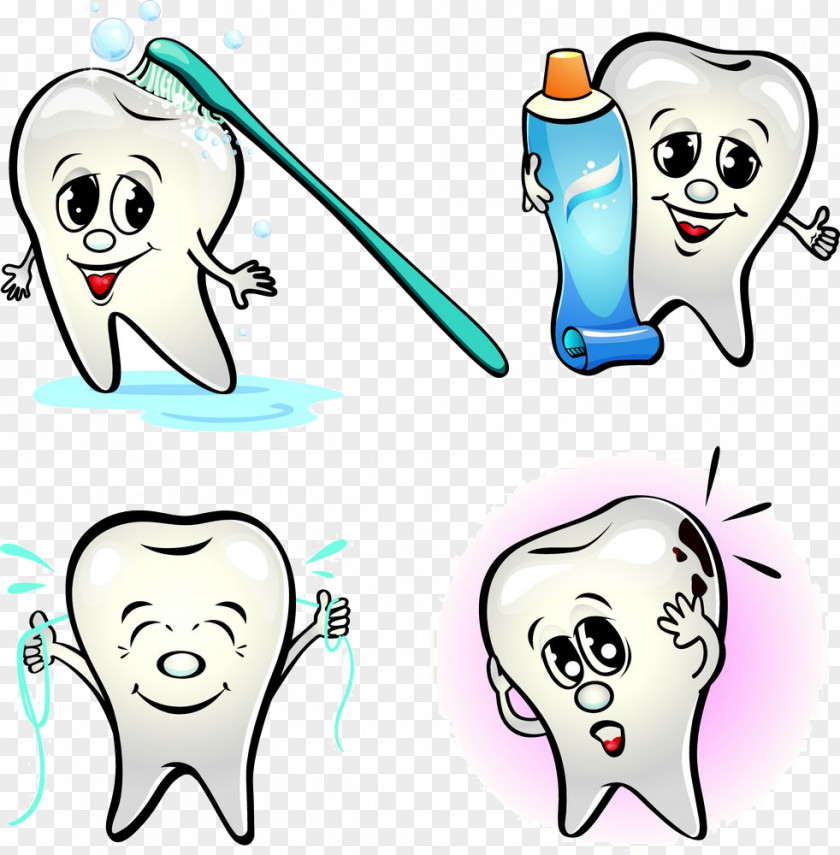 FIG Cartoon Tooth Face Teeth PNG