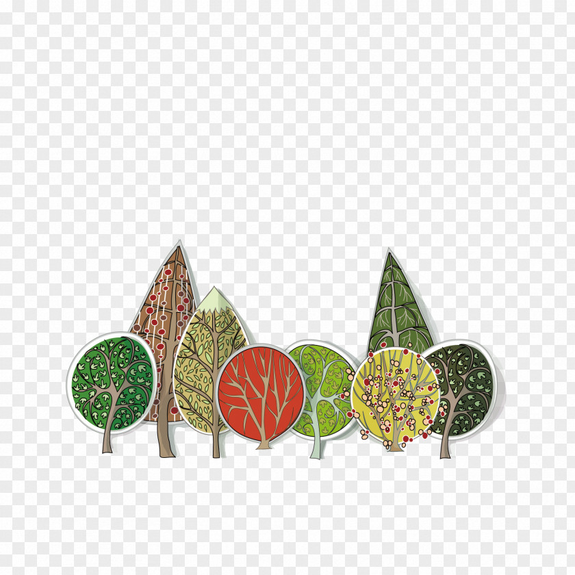 Vector Color Tree Decoration Download PNG