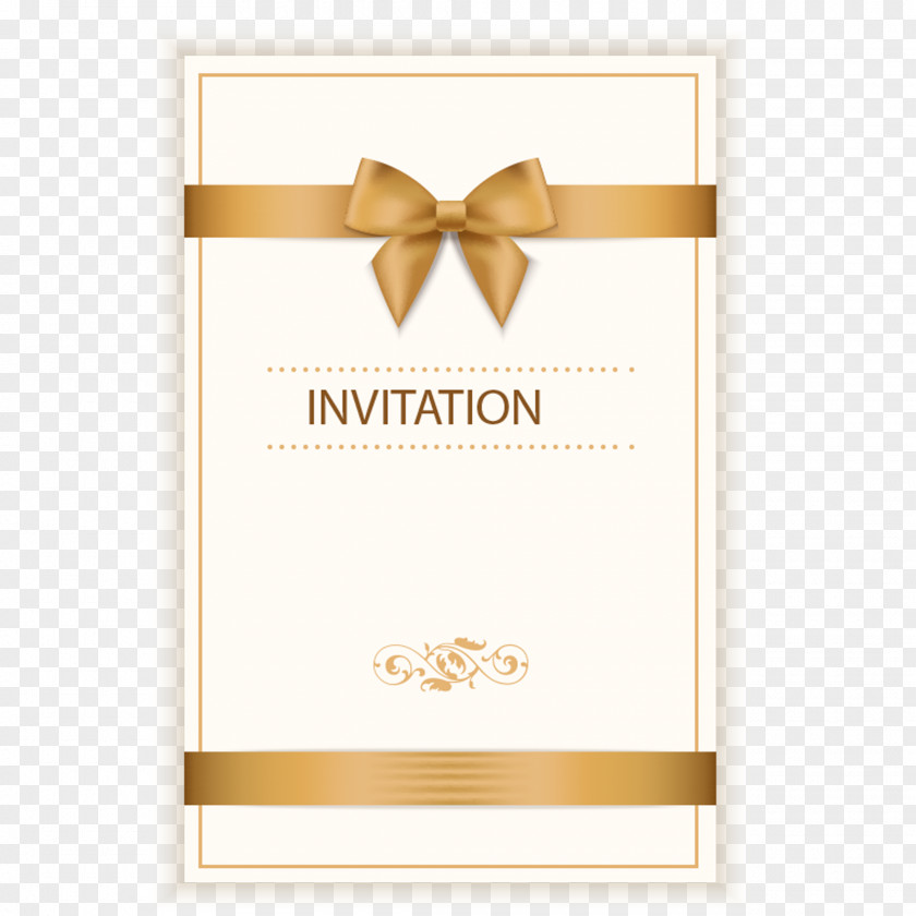 Bowknot Invitation Card Wedding Birthday Greeting Ribbon PNG