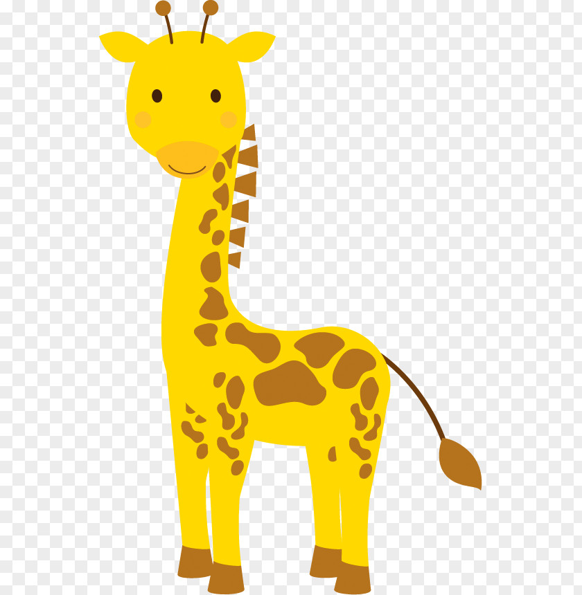 Cute Cartoon Giraffe Baby Clipart. PNG