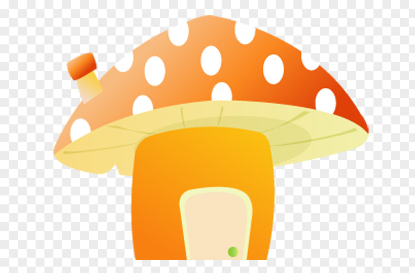 Cute Little Yellow Mushroom Decorative Style House Green Clip Art PNG