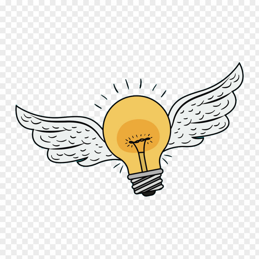 Flying Light Bulb Clip Art PNG