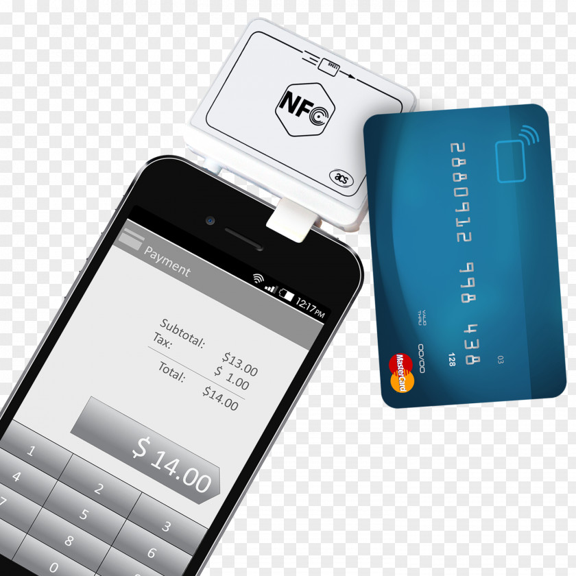 Credit Card Near-field Communication Reader Contactless Smart Mobile Phones PNG