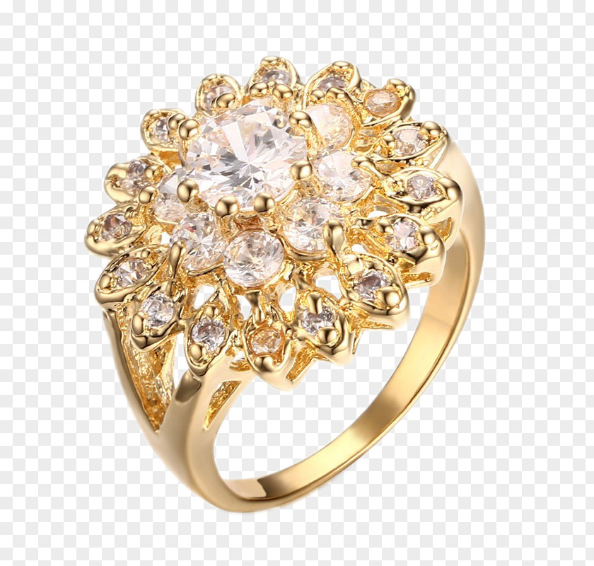 Ring Wedding Gold Jewellery Cubic Zirconia PNG