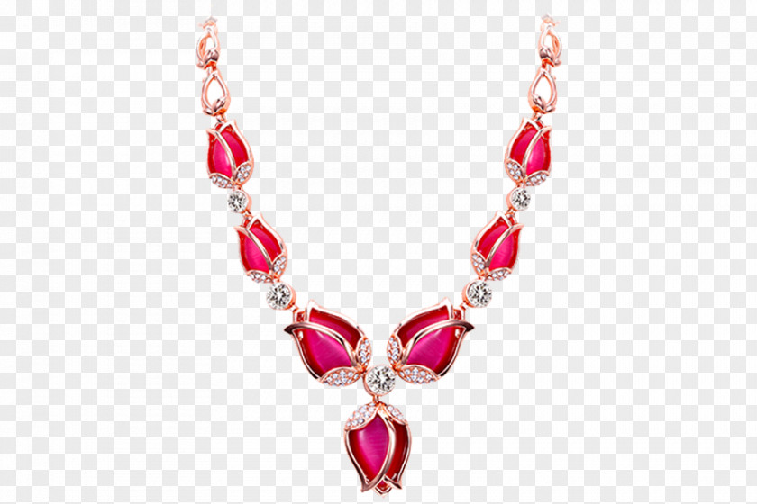 Ruby Necklace Earring Pendant PNG