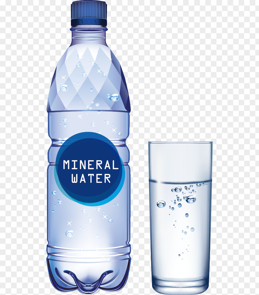 Vector Painted Mineral Water Bottled Bottle PNG