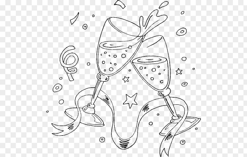 Champagne Coloring Book Wine Drawing Adult PNG