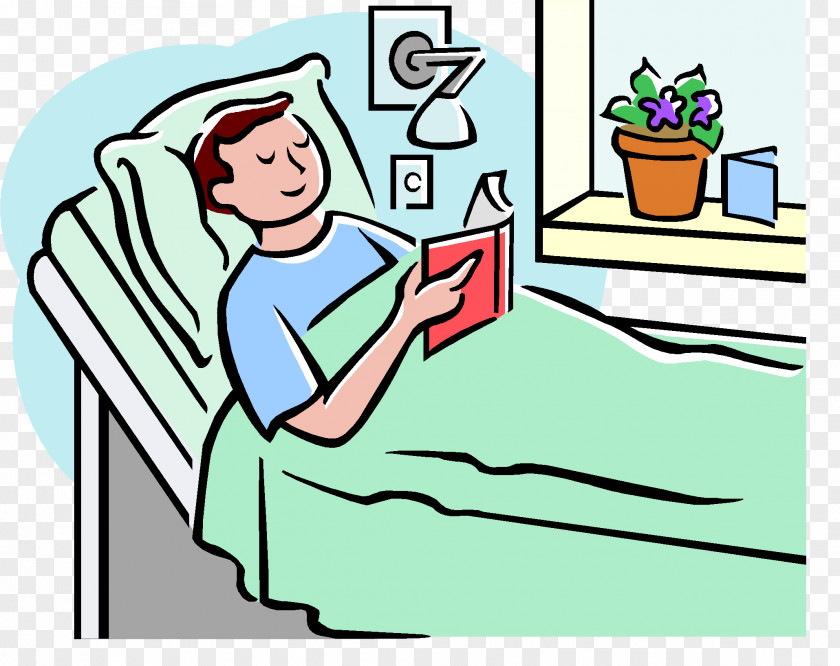 Sick Man Patient Hospital Bed Clip Art PNG