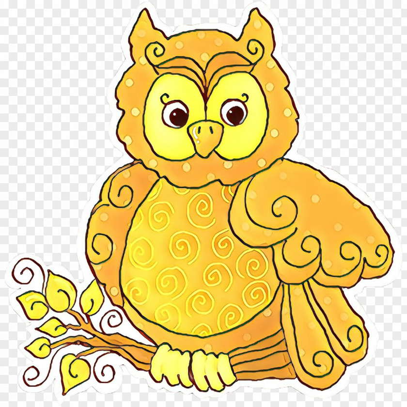 Bird Of Prey Yellow Cartoon Owl Clip Art PNG