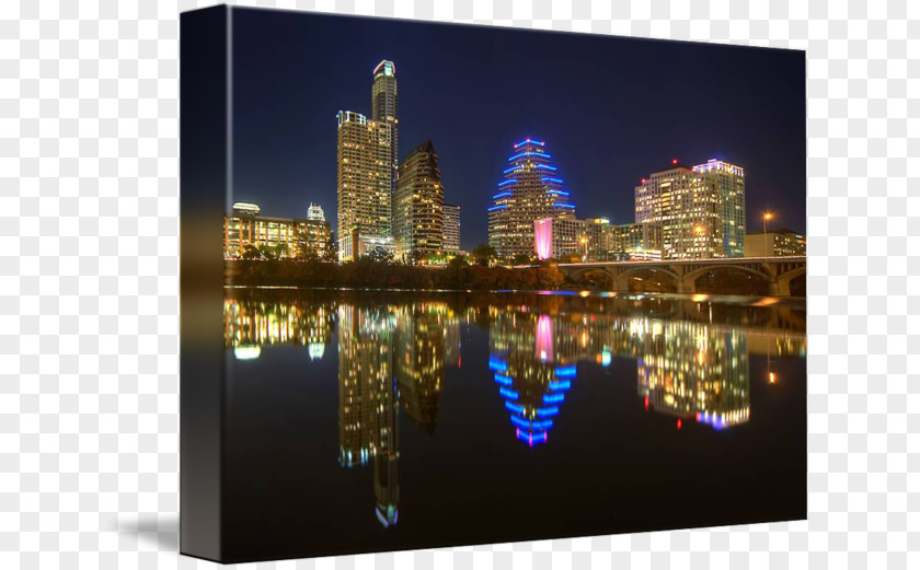 Cityscape Downtown Austin Skyline Gallery Wrap Canvas PNG