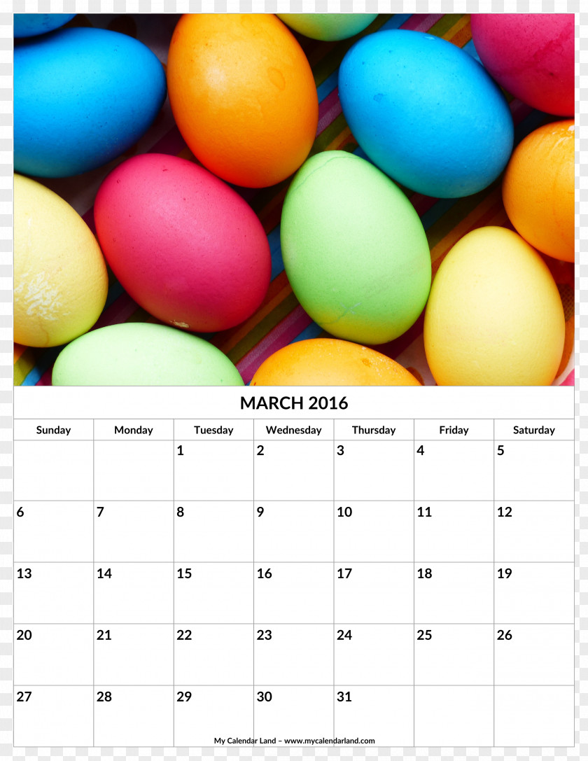 Easter Bunny Egg Calendar April PNG