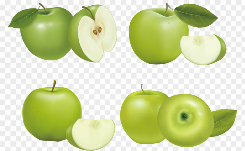 Green Apple Vector Royalty-free Illustration PNG