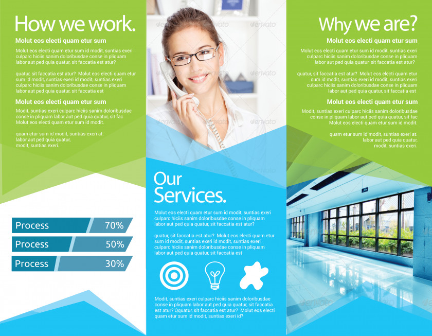 Green Business Trifold Flyer Brochure Template Computer File PNG