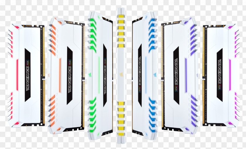 White Aura DDR4 SDRAM Corsair Components RGB Color Model Computer Memory PNG