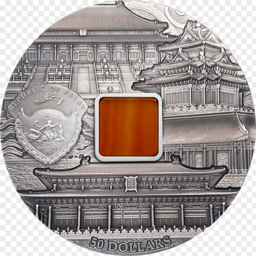 Beijing City Forbidden Palau CIT Coin Invest AG Silver PNG