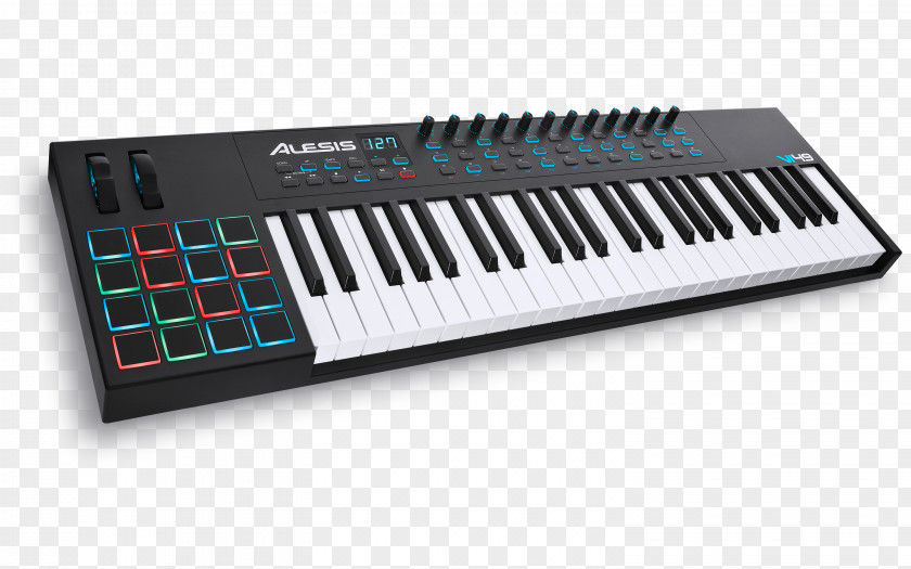 Musical Instruments MIDI Keyboard Alesis Q88 Controllers Vmini Portable 25-Key USB-MIDI Controller PNG