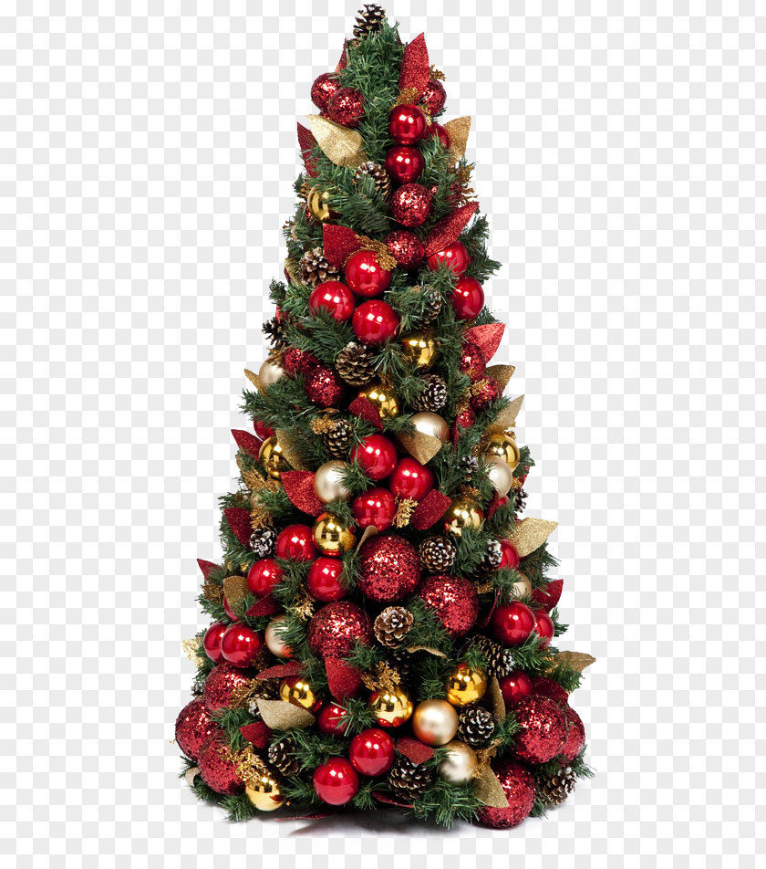 Red Christmas Tree New Year Clip Art PNG