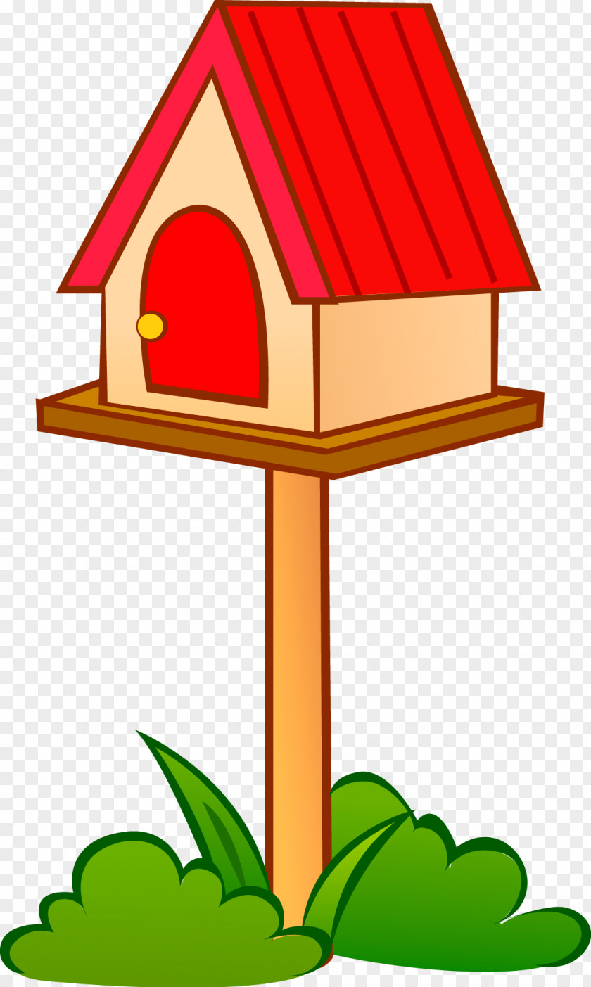 Bird House Cartoon Illustration PNG