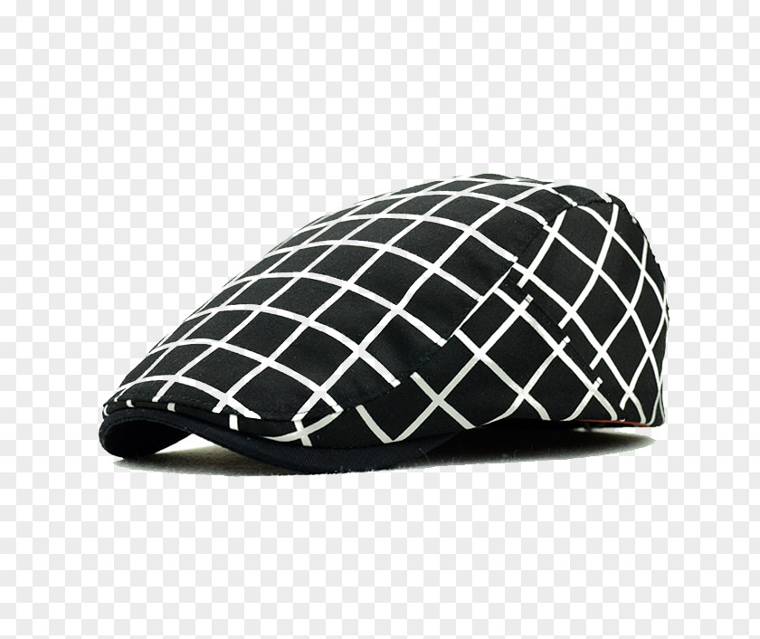 Black Plaid Hat Newsboy Cap Flat Beret PNG