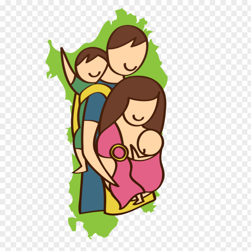 Hug Happy Family Cartoon PNG