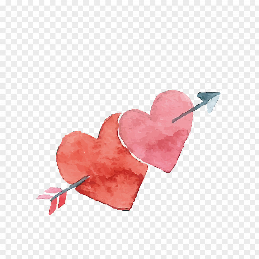 Valentine's Day Watercolor Love Heart Valentines Painting PNG