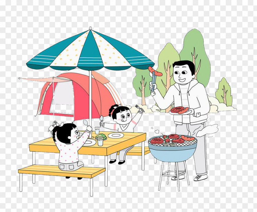 Eat Barbecue Children Barbacoa Eating Illustration PNG
