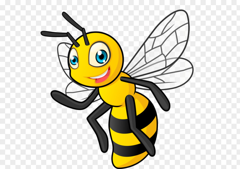 Yellow Bee Honey Insect Cartoon PNG