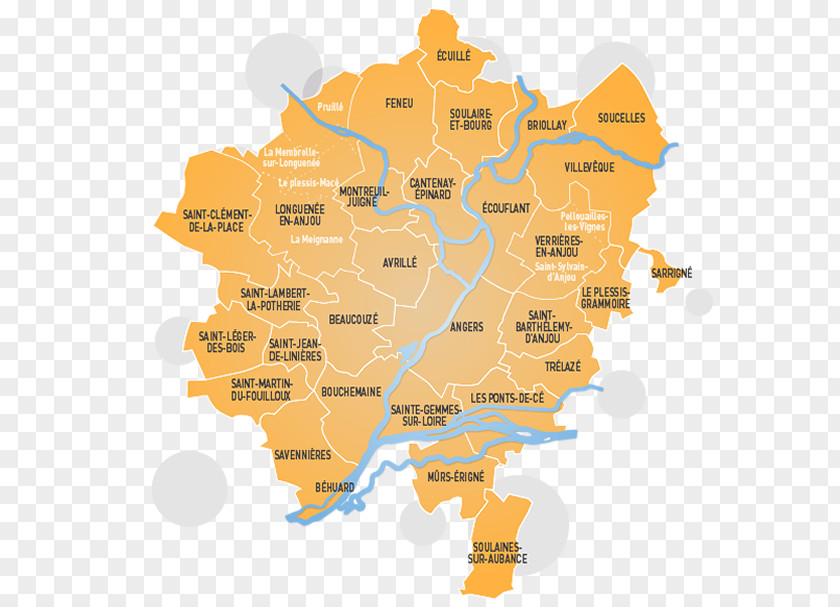 Map Saint-Sylvain-d'Anjou Verrières-en-Anjou Longuenée-en-Anjou Pellouailles-les-Vignes PNG